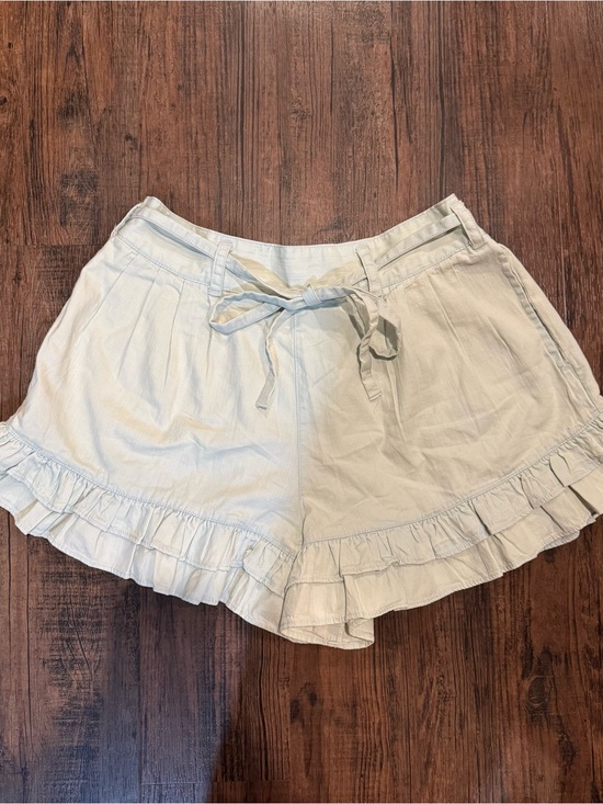 We The Free Pants - NWT Free People We The Free Naples Light Blue Arctic Denim Ruffle Shorts Size M